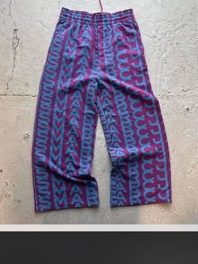 Marc Jacobs Purple Joggers with Teal Logo Stripe